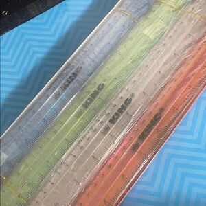 New Bulk Pack 36pcs King 12" Plastic Rulers - Clear/Assorted Colors
